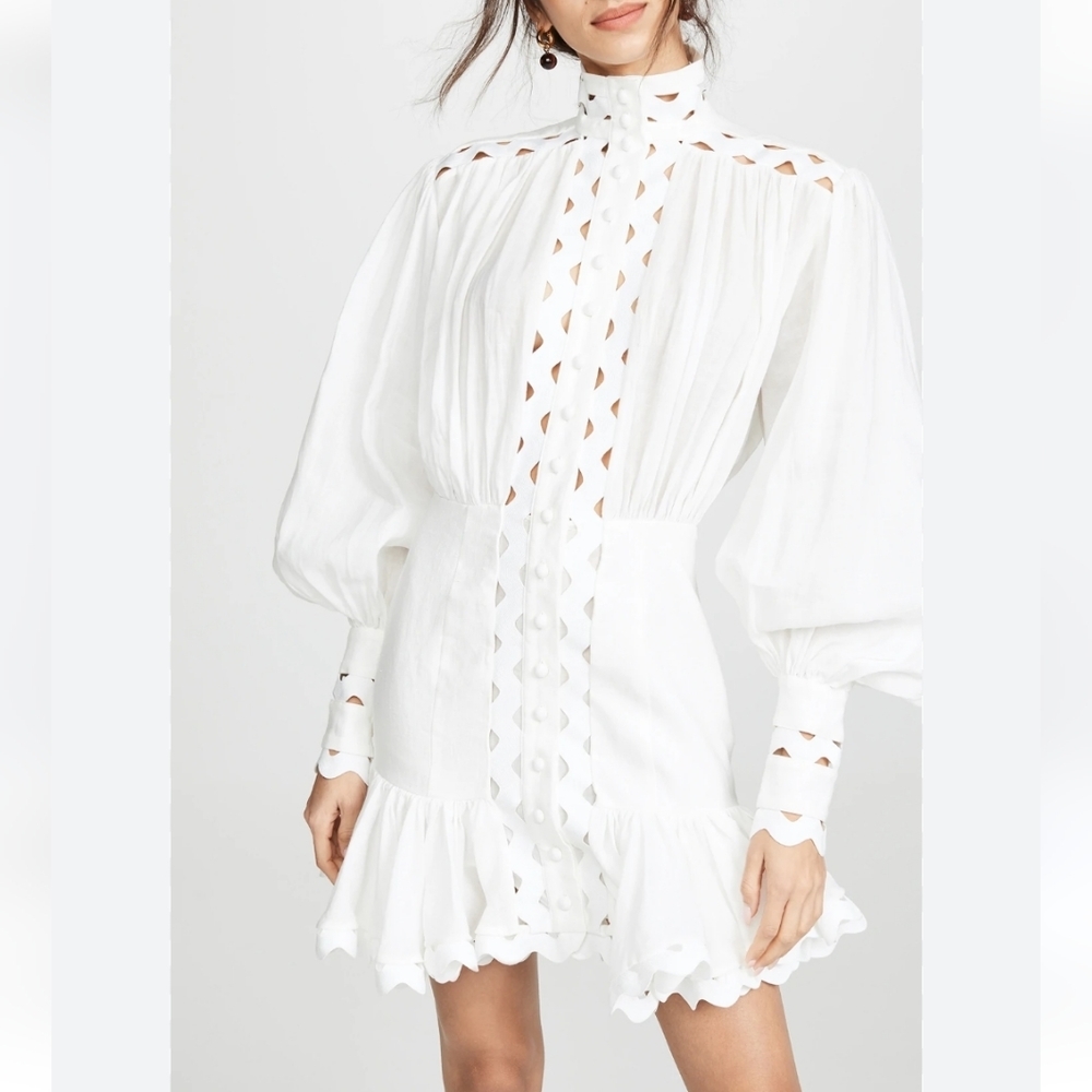 L'ATISTE White Long Sleeve Dress